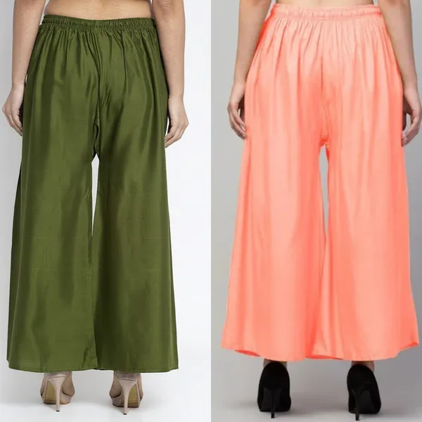 Olive_Green_And_Peach_Rayon_Flared_Palazzo_Pants_For_Women