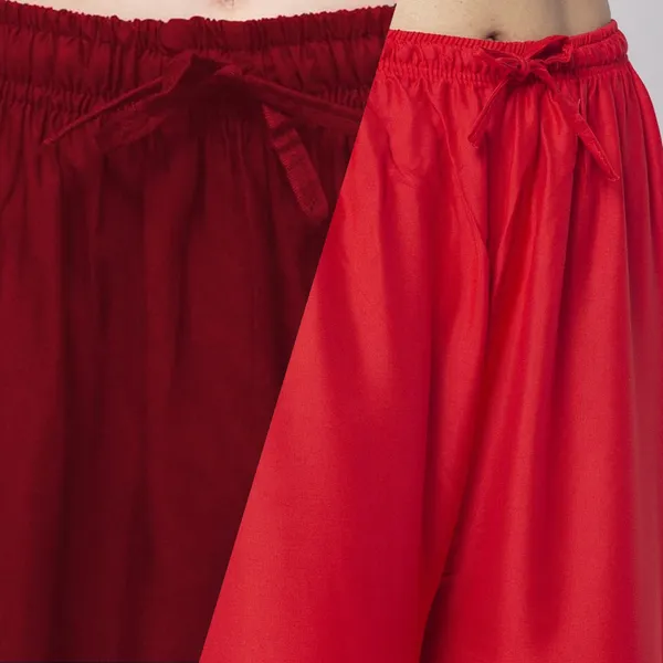 Maroon_And_Red_Rayon_Wide_Leg_Palazzo_Pants_For_Women