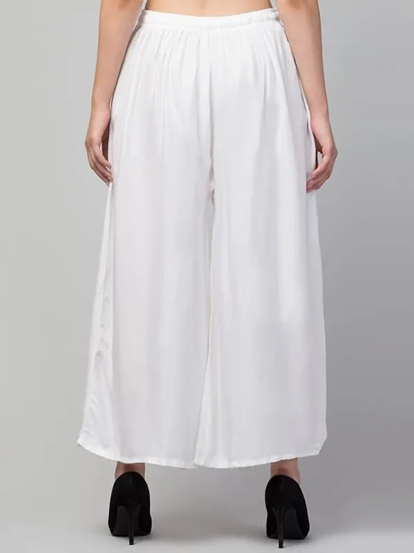 White_Rayon_Wide_Leg_Palazzo_Pants_For_Women