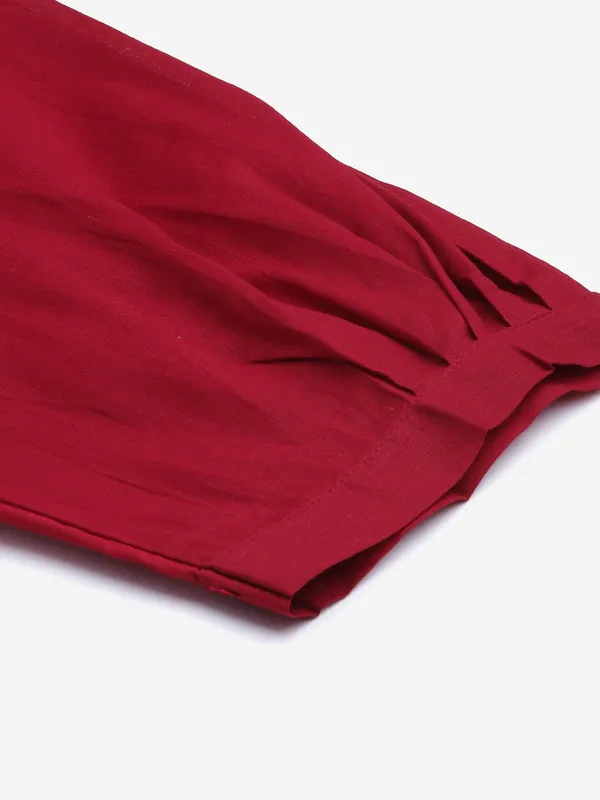 Maroon_Rayon_Ankle_Length_Harem_Pants_For_Women