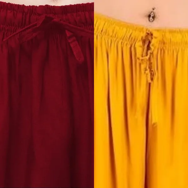Maroon_And_Yellow_Rayon_Wide_Leg_Palazzo_Pants_For_Women