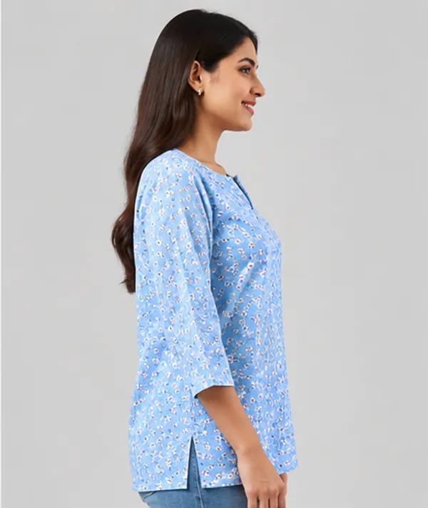 BLQWEAR_Floral_Print,_Printed_Cotton_Blend_Straight_Kurti_for_Women