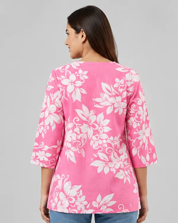 BLQWEAR_Floral_Print,_Printed_Cotton_Blend_Straight_Kurti_for_Women