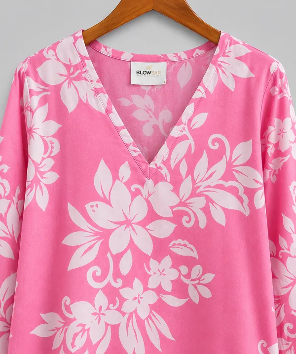 BLQWEAR_Floral_Print,_Printed_Cotton_Blend_Straight_Kurti_for_Women