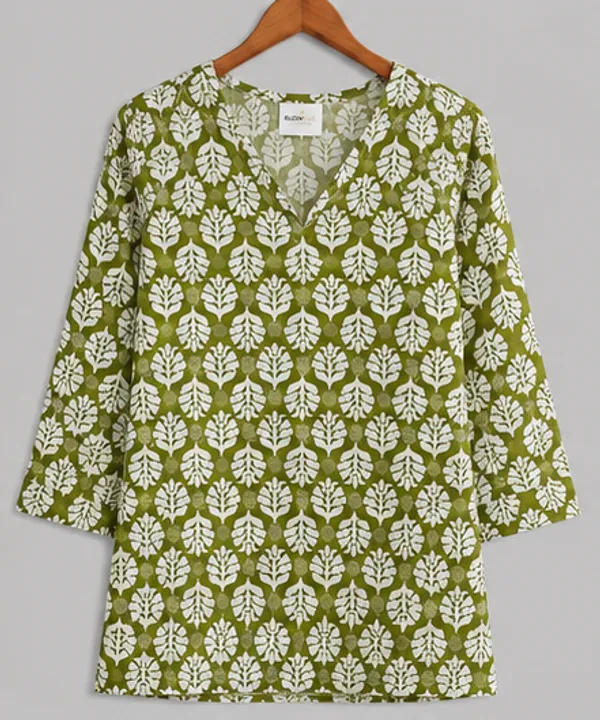 BLQWEAR_Floral_Print,_Printed_Cotton_Blend_Straight_Kurti_for_Women