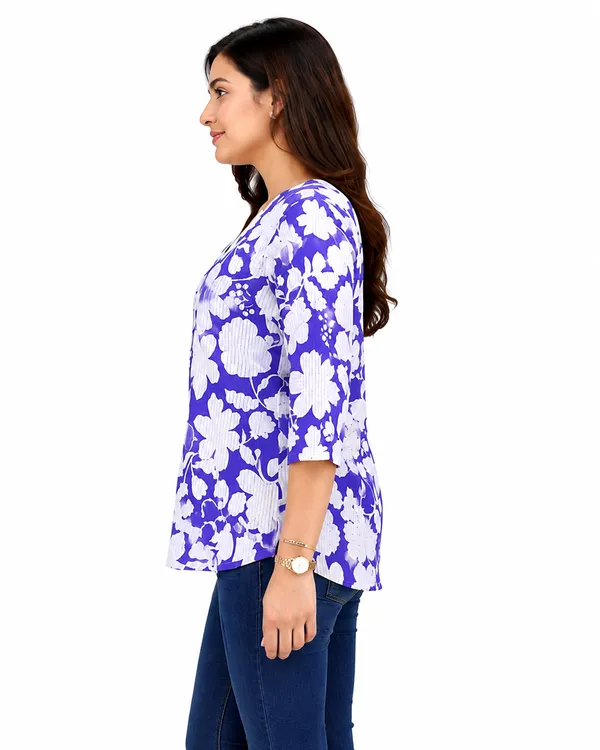 BLQWEAR_Floral_Print,_Printed_Cotton_Blend_Straight_Kurti_for_Women