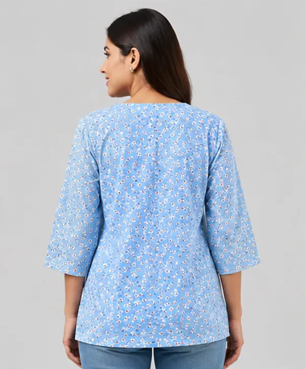 BLQWEAR_Floral_Print,_Printed_Cotton_Blend_Straight_Kurti_for_Women