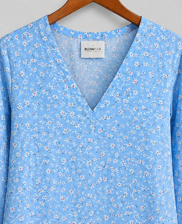 BLQWEAR_Floral_Print,_Printed_Cotton_Blend_Straight_Kurti_for_Women