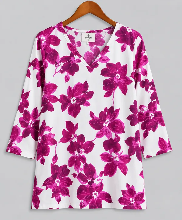 BLQWEAR_Floral_Print,_Printed_Cotton_Blend_Straight_Kurti_for_Women