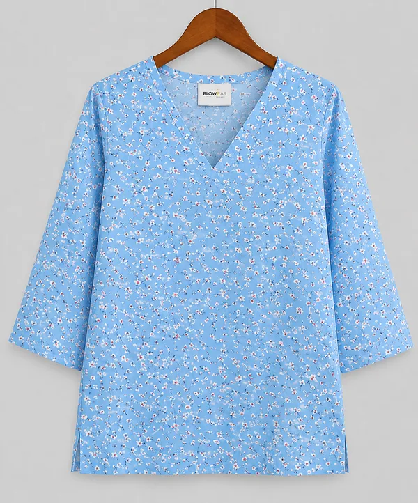BLQWEAR_Floral_Print,_Printed_Cotton_Blend_Straight_Kurti_for_Women