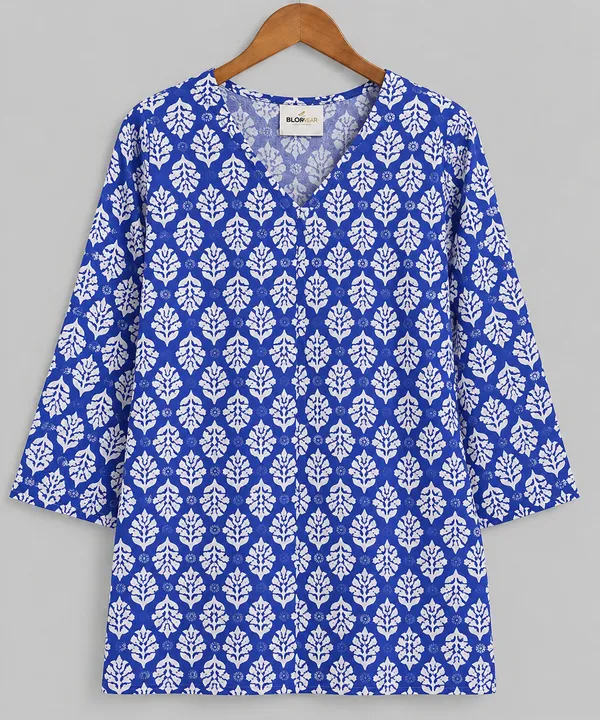 BLQWEAR_Floral_Print,_Printed_Cotton_Blend_Straight_Kurti_for_Women