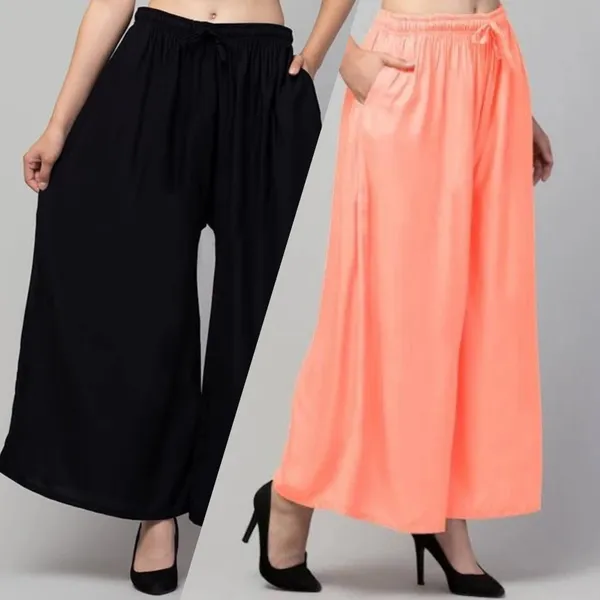 Black_And_Peach_Rayon_Flared_Palazzo_Pants_For_Women