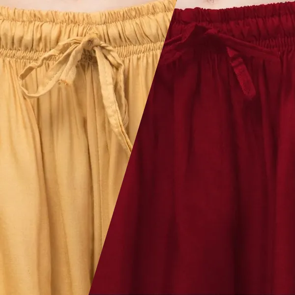 Beige_And_Maroon_Rayon_Wide_Leg_Palazzo_Pants_For_Women