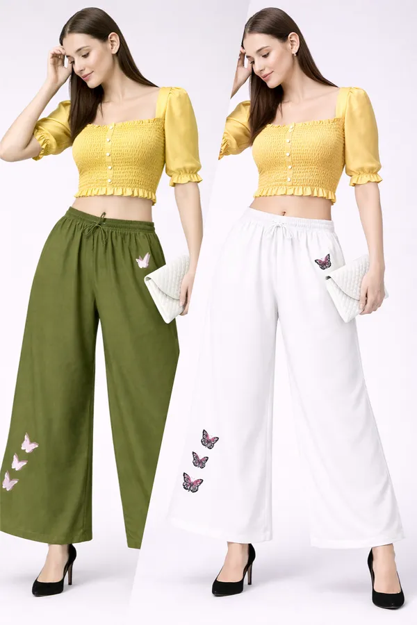 Olive_Green_White_Rayon_Wide_Leg_Butterfly_Print_Palazzo_Pants_For_Women