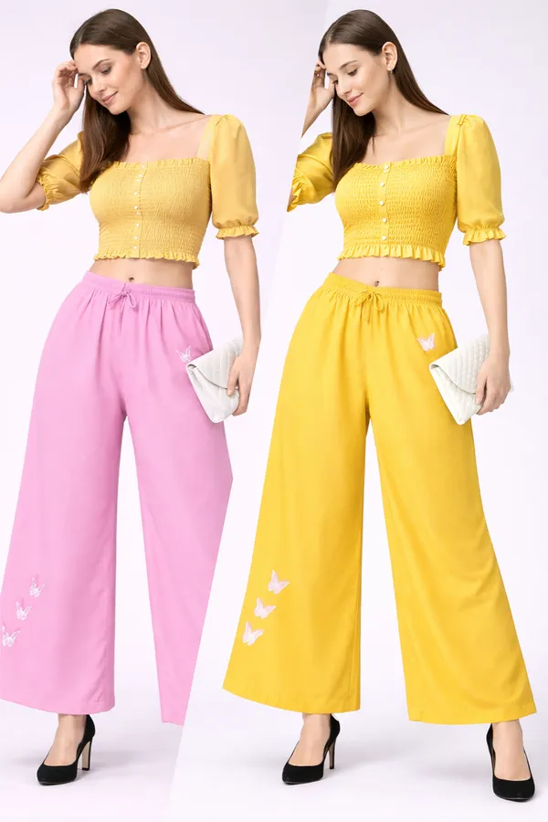Pink_Yellow_Rayon_Smocked_Crop_Top_Butterfly_Print_Palazzo_Co_Ord_Set_For_Women