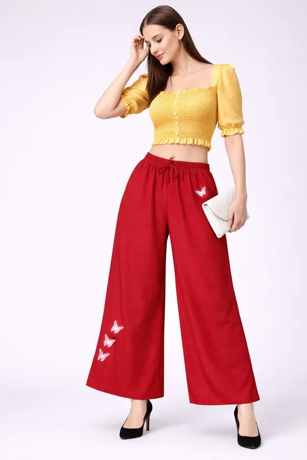 Red_Rayon_Wide_Leg_Butterfly_Print_Palazzo_Pants_For_Women