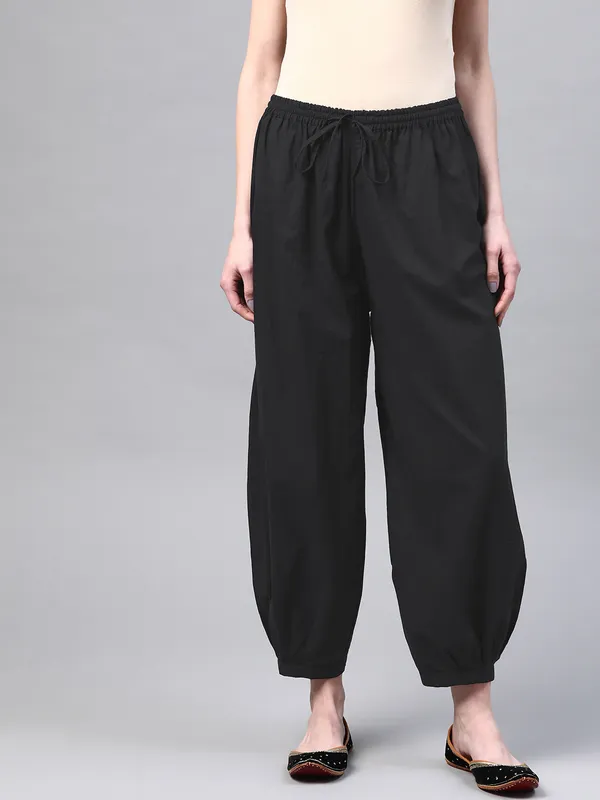 Black_Rayon_Relaxed_Fit_Harem_Pants_For_Women