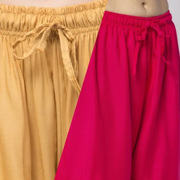 Mustard_And_Pink_Rayon_Wide_Leg_Palazzo_Pants_For_Women