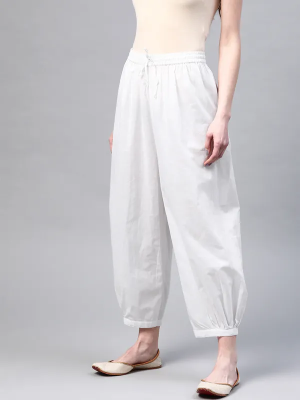 White_Rayon_Ethnic_Harem_Pants_For_Women