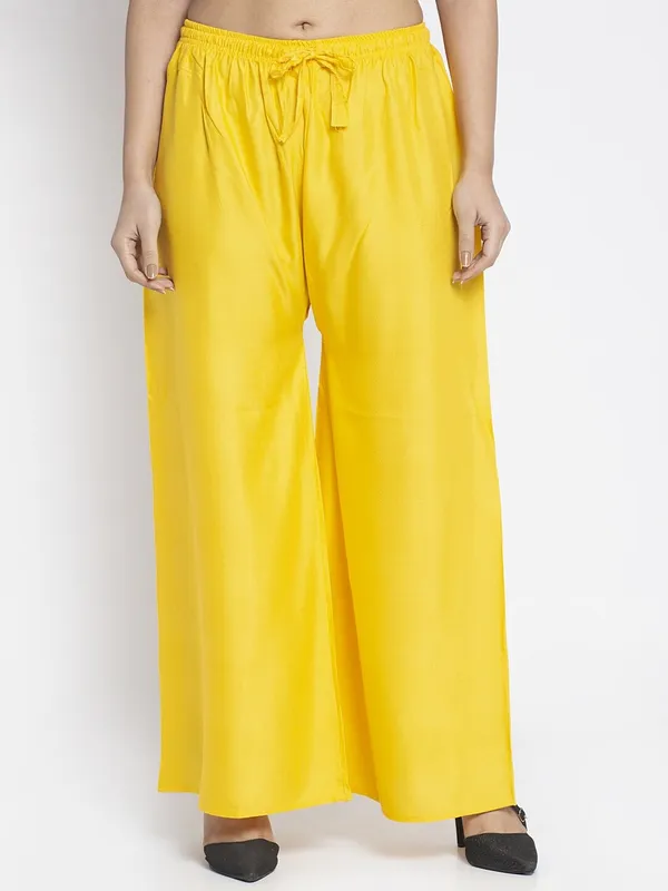 Yellow_Rayon_Wide_Leg_Palazzo_Pants_For_Women