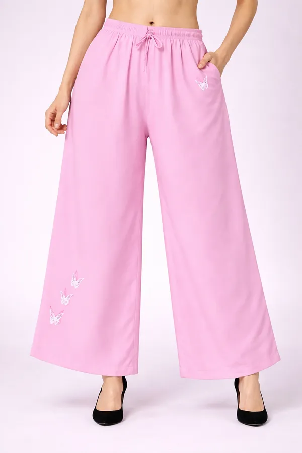 Pink_Rayon_Wide_Leg_Butterfly_Print_Palazzo_Pants_For_Women