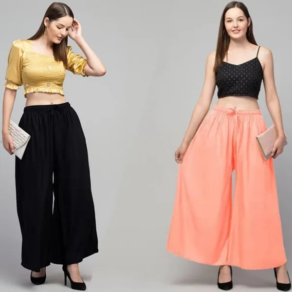 Black_And_Peach_Rayon_Flared_Palazzo_Pants_For_Women