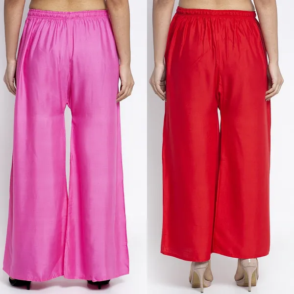 Pink_And_Red_Rayon_Wide_Leg_Palazzo_Pants_For_Women