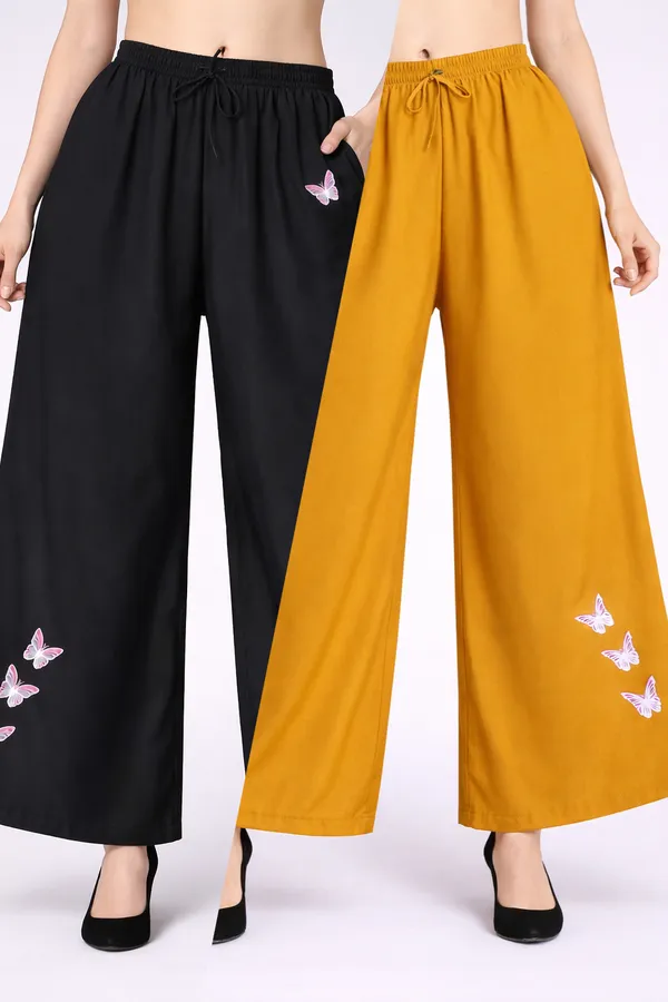 Black_Mustard_Rayon_Wide_Leg_Butterfly_Print_Palazzo_Pants_For_Women