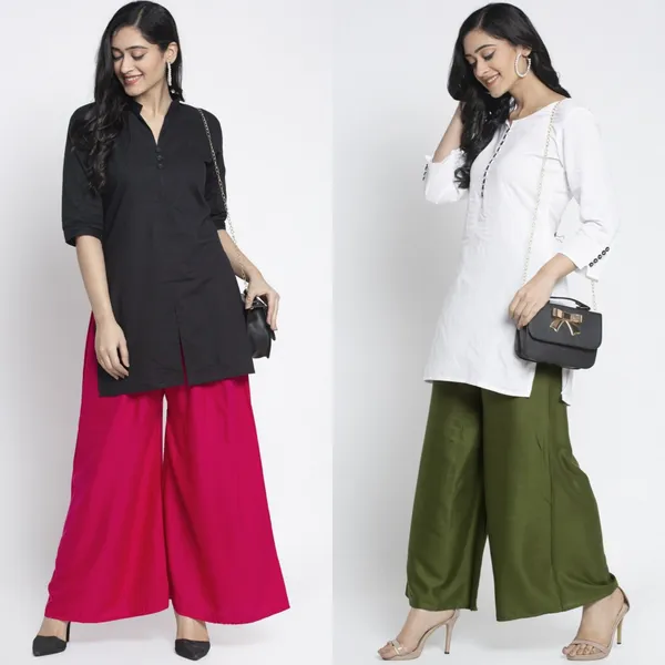 Pink_And_Olive_Green_Rayon_Flared_Palazzo_Pants_For_Women