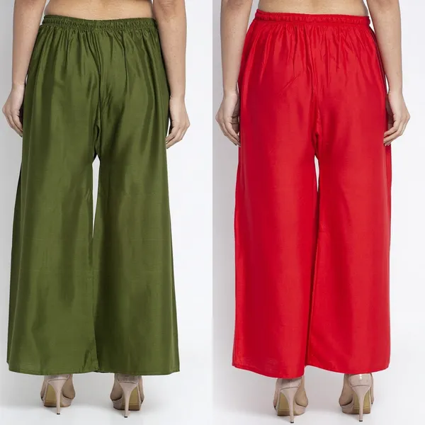 Green_And_Red_Rayon_Wide_Leg_Palazzo_Pants_For_Women