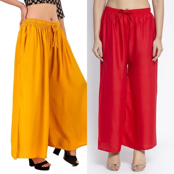 Mustard_Yellow_Red_Rayon_Flared_Palazzo_Pants_For_Women