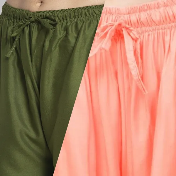 Olive_Green_And_Peach_Rayon_Flared_Palazzo_Pants_For_Women