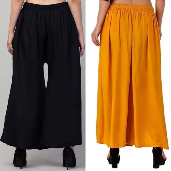 Black_And_Mustard_Rayon_Flared_Palazzo_Pants_For_Women