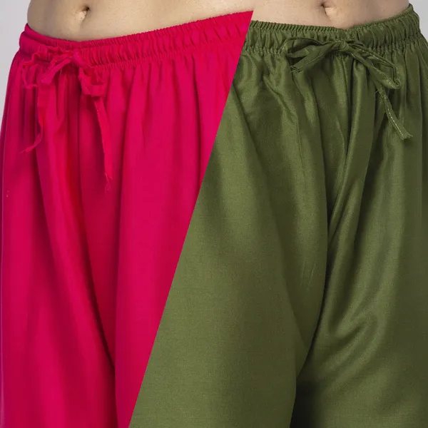 Pink_And_Olive_Green_Rayon_Flared_Palazzo_Pants_For_Women