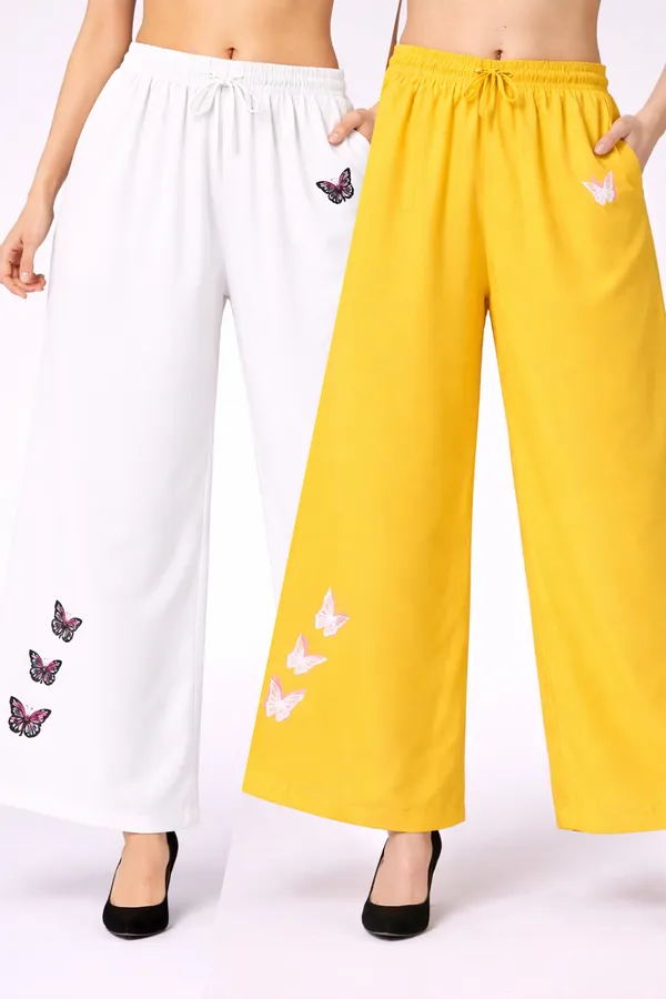 Yellow_And_White_Rayon_Smocked_Crop_Top_Wide_Leg_Palazzo_Co_Ord_Set_For_Women