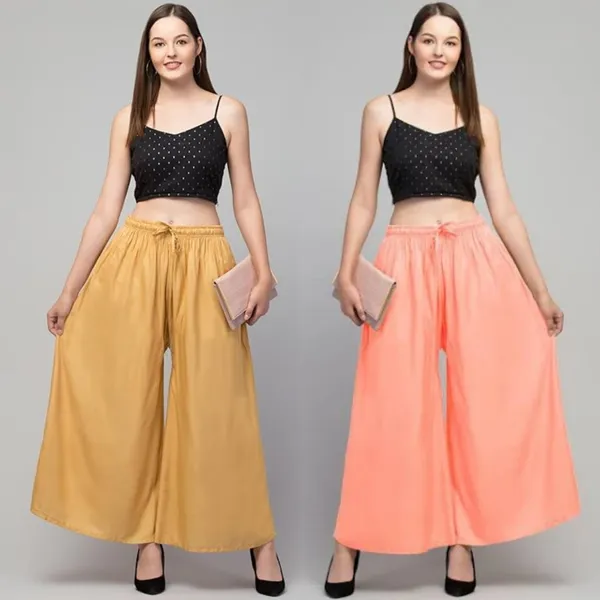 Mustard_And_Peach_Rayon_Wide_Leg_Palazzo_Pants_For_Women