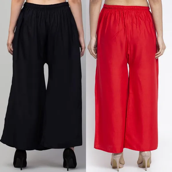 Black_And_Red_Rayon_Flared_Palazzo_Pants_For_Women