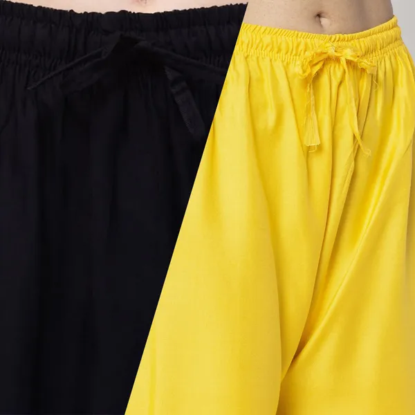 Black_And_Yellow_Rayon_Wide_Leg_Palazzo_Pants_For_Women