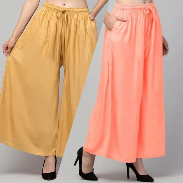 Mustard_And_Peach_Rayon_Wide_Leg_Palazzo_Pants_For_Women