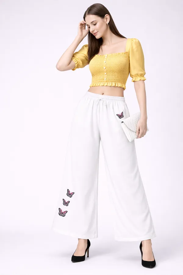 White_Rayon_Butterfly_Embroidered_Wide_Leg_Palazzo_For_Women