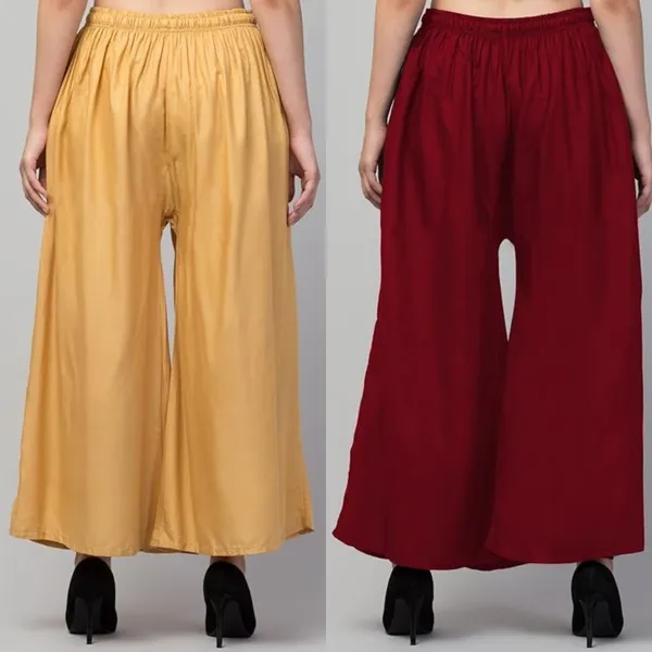 Beige_And_Maroon_Rayon_Wide_Leg_Palazzo_Pants_For_Women