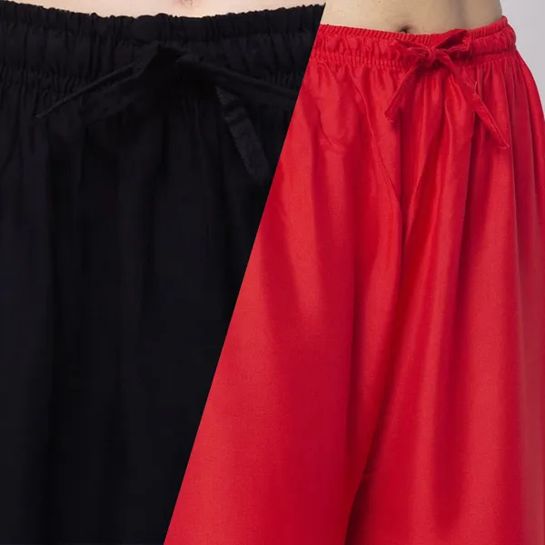 Black_And_Red_Rayon_Flared_Palazzo_Pants_For_Women