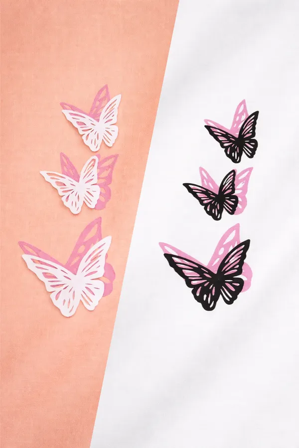 Peach_And_White_Rayon_Wide_Leg_Butterfly_Print_Palazzo_Pants_For_Women