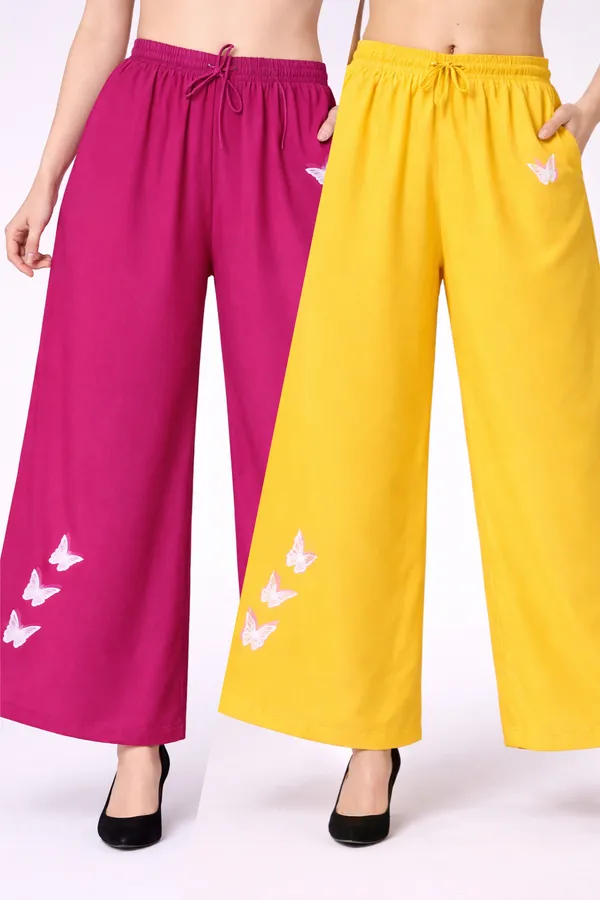 Pink_Yellow_Rayon_Relaxed_Butterfly_Print_Palazzo_Pants_For_Women