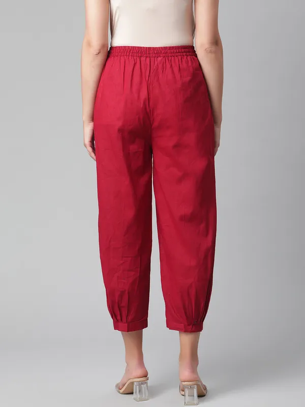 Maroon_Rayon_Ankle_Length_Harem_Pants_For_Women