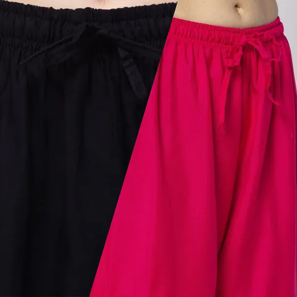 Black_And_Pink_Rayon_Wide_Leg_Palazzo_Pants_For_Women