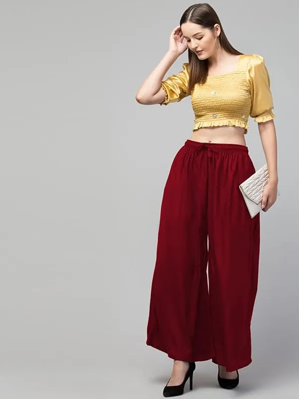 Maroon_Rayon_Wide_Leg_Palazzo_Pants_For_Women