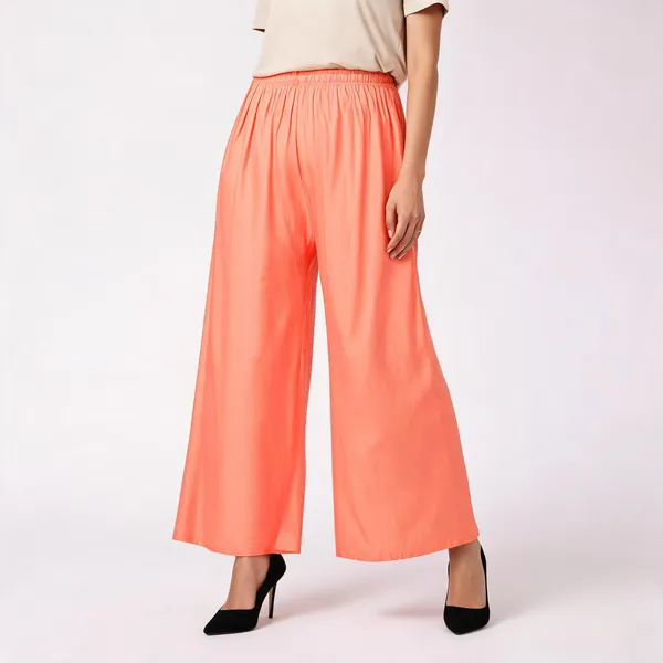 Orange_Pink_Rayon_Wide_Leg_Solid_Palazzo_Pants_For_Women