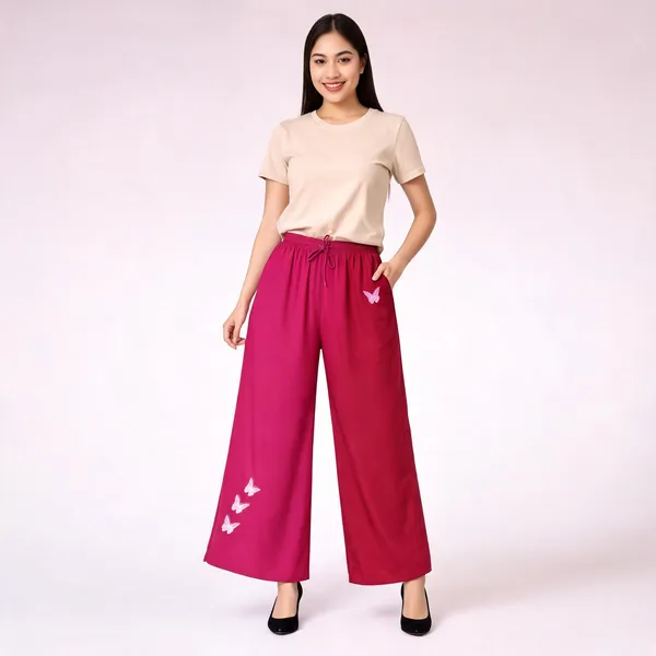 Pink_Maroon_Rayon_Relaxed_Butterfly_Print_Palazzo_Pants_For_Women