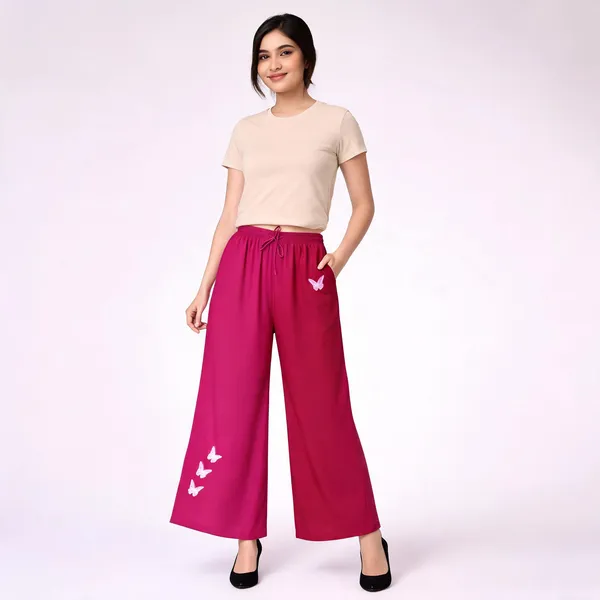 Pink_Maroon_Rayon_Relaxed_Butterfly_Print_Palazzo_Pants_For_Women